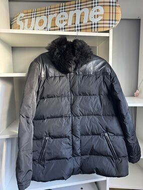 Coach leatherware fur collar jacket